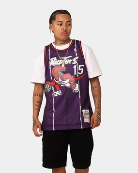 Mitchell & Ness Toronto Raptors Vince Carter '98-'99 #15 Swingman Jersey Purple Hybrid Fabric Blends Hollow Core Fiber