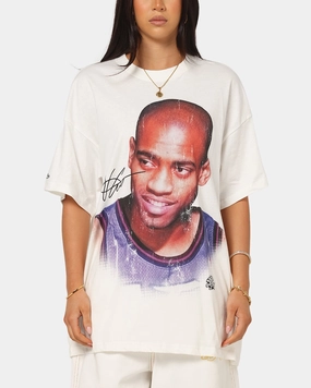 Mitchell & Ness Toronto Raptors Vince Carter Big Head T-Shirt Vintage White Chic And Comfortable