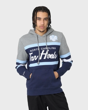 year - round use Rough Terrain Mitchell & Ness UNC Tar Heels Head Coach Hoodie Navy