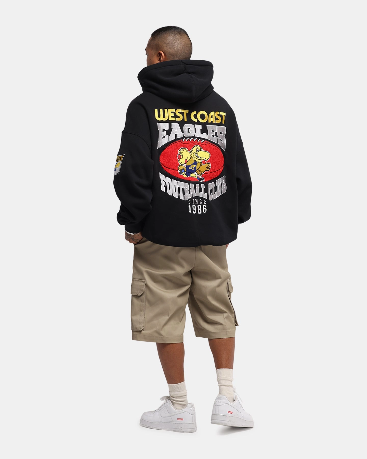 conventional weapons Mitchell & Ness West Coast Eagles Team Hoodie Solid Black