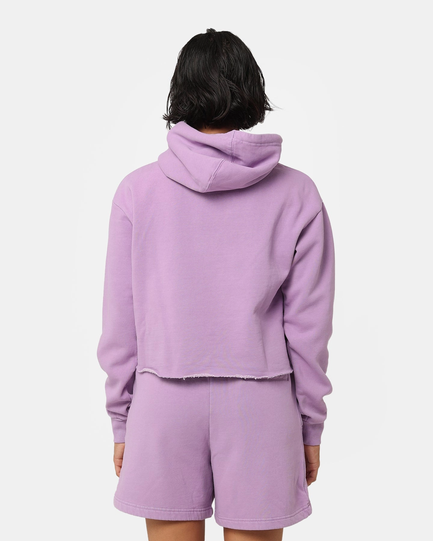 Mitchell & Ness Women's Los Angeles Lakers Arch Logo Crop Hoodie Faded Purple petite size