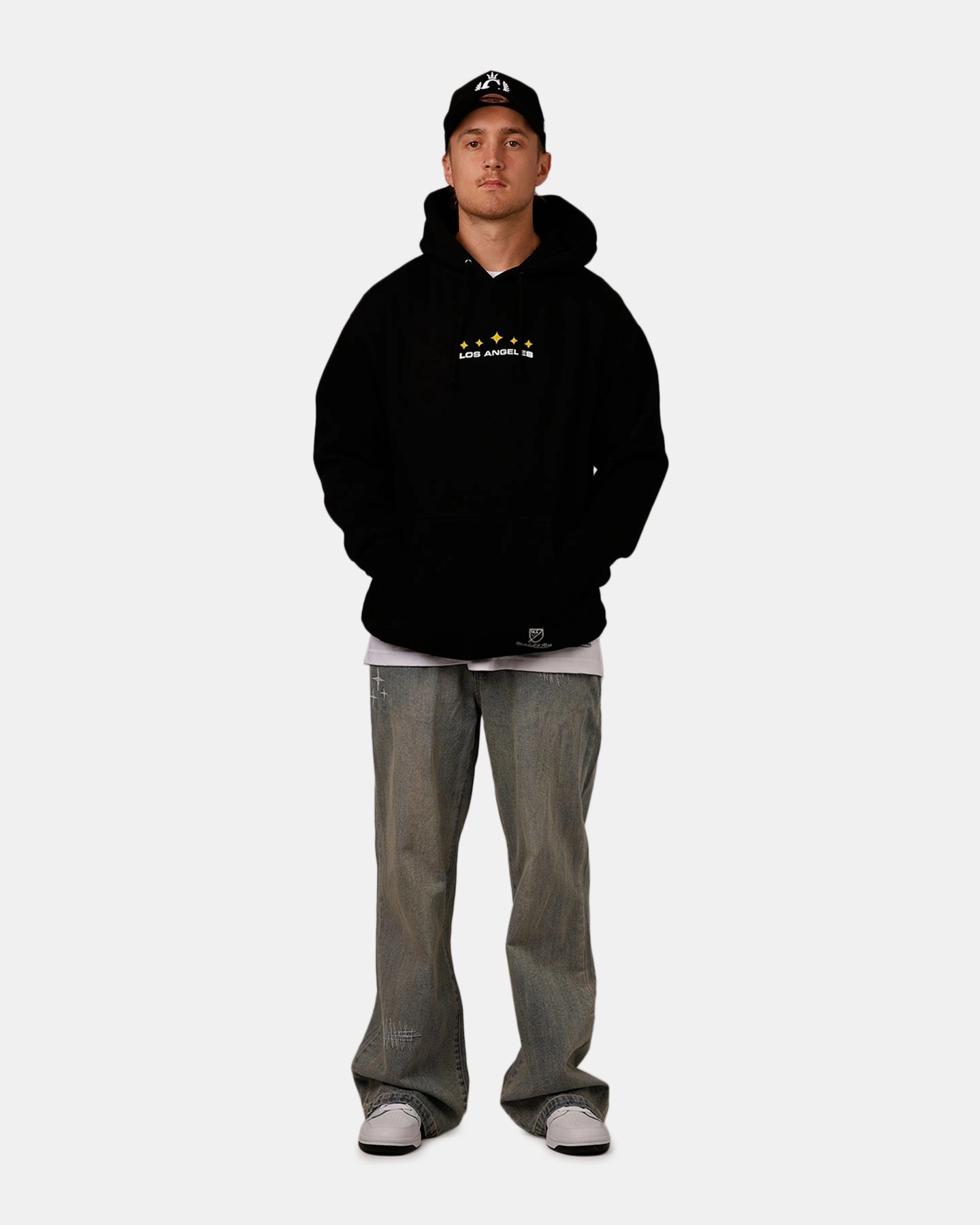 Mitchell & Ness X Los Angeles Galaxy X Culture Kings Spraypaint Hoodie Black brand - new