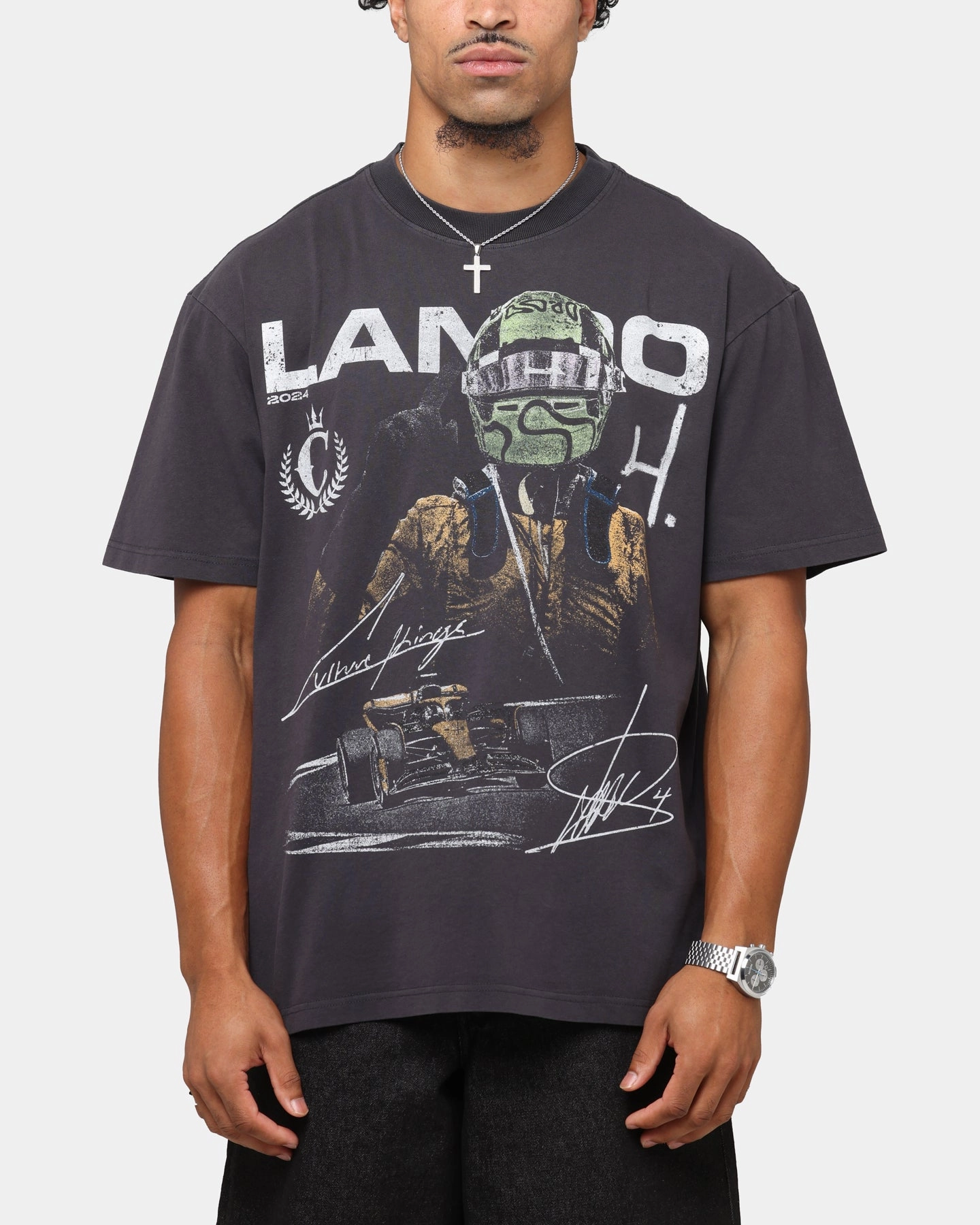 Mitchell & Ness X Mclaren Lando Norris Victory T-Shirt Faded Black Skin Friendly Blends