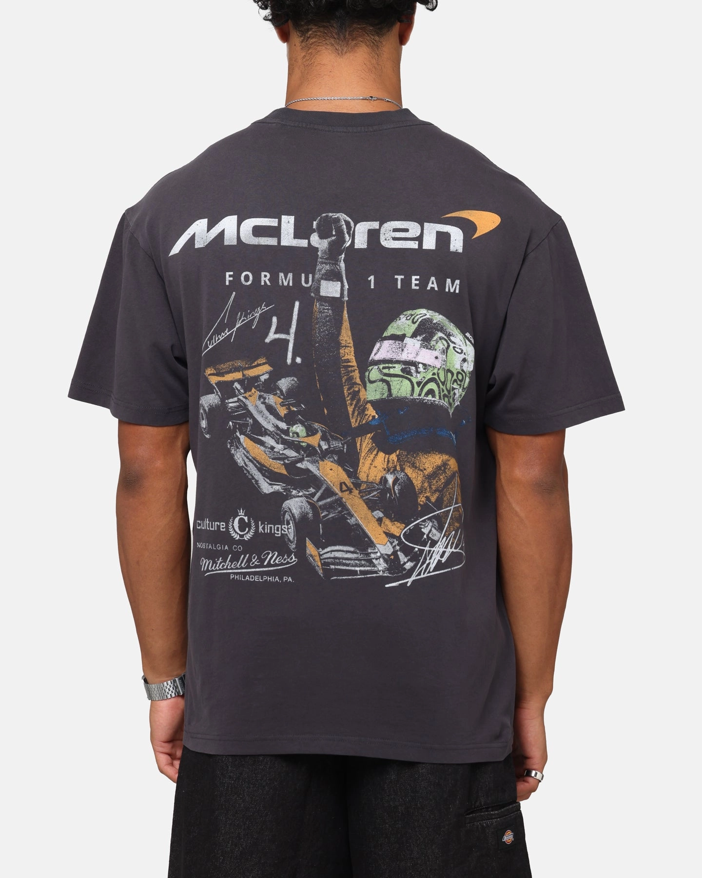 Chill Comfort Minimalist Design Mitchell & Ness X Mclaren Lando Norris Victory T-Shirt Faded Black