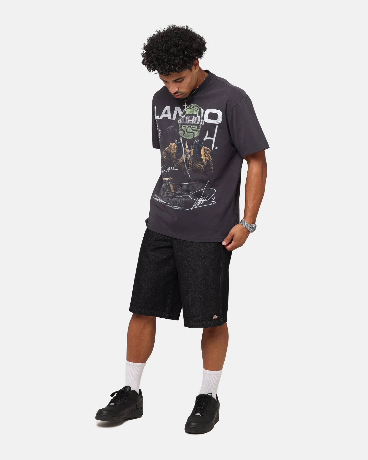 Flattering Cut Mitchell & Ness X Mclaren Lando Norris Victory T-Shirt Faded Black