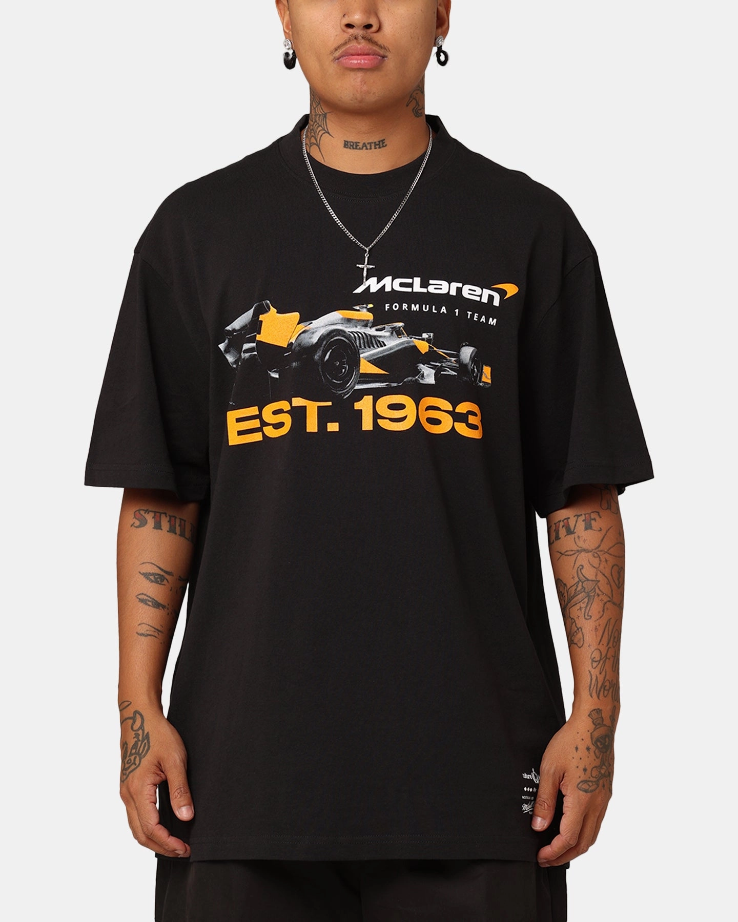 Mitchell & Ness X McLaren Vintage Poster T-Shirt Faded Black Active Comfort