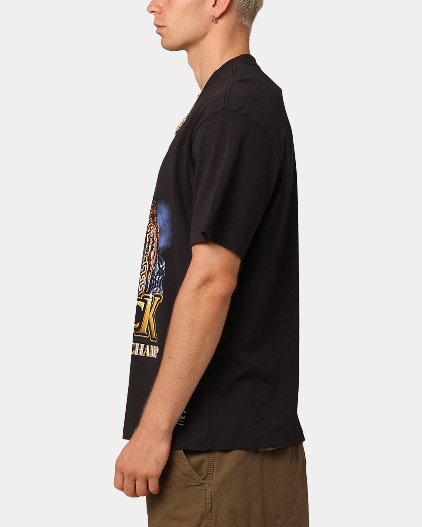 Mitchell & Ness X WWE Dwayne "The Rock" Johnson The People's Champ T-Shirt Overdyed Black Casual Essentials Wear Long Sleeve