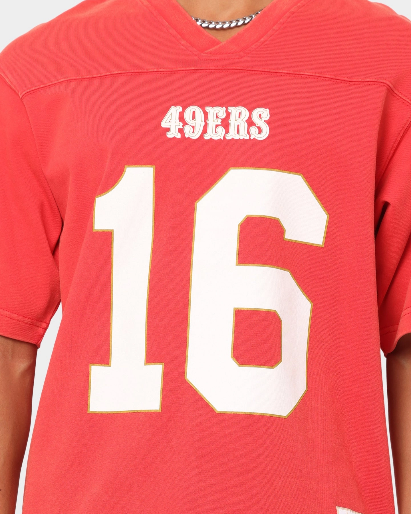 Mitchell San Francisco 49ers Off Field Helmet Vintage T-Shirt Faded Red Tight fit sexiness Breathable Essentials