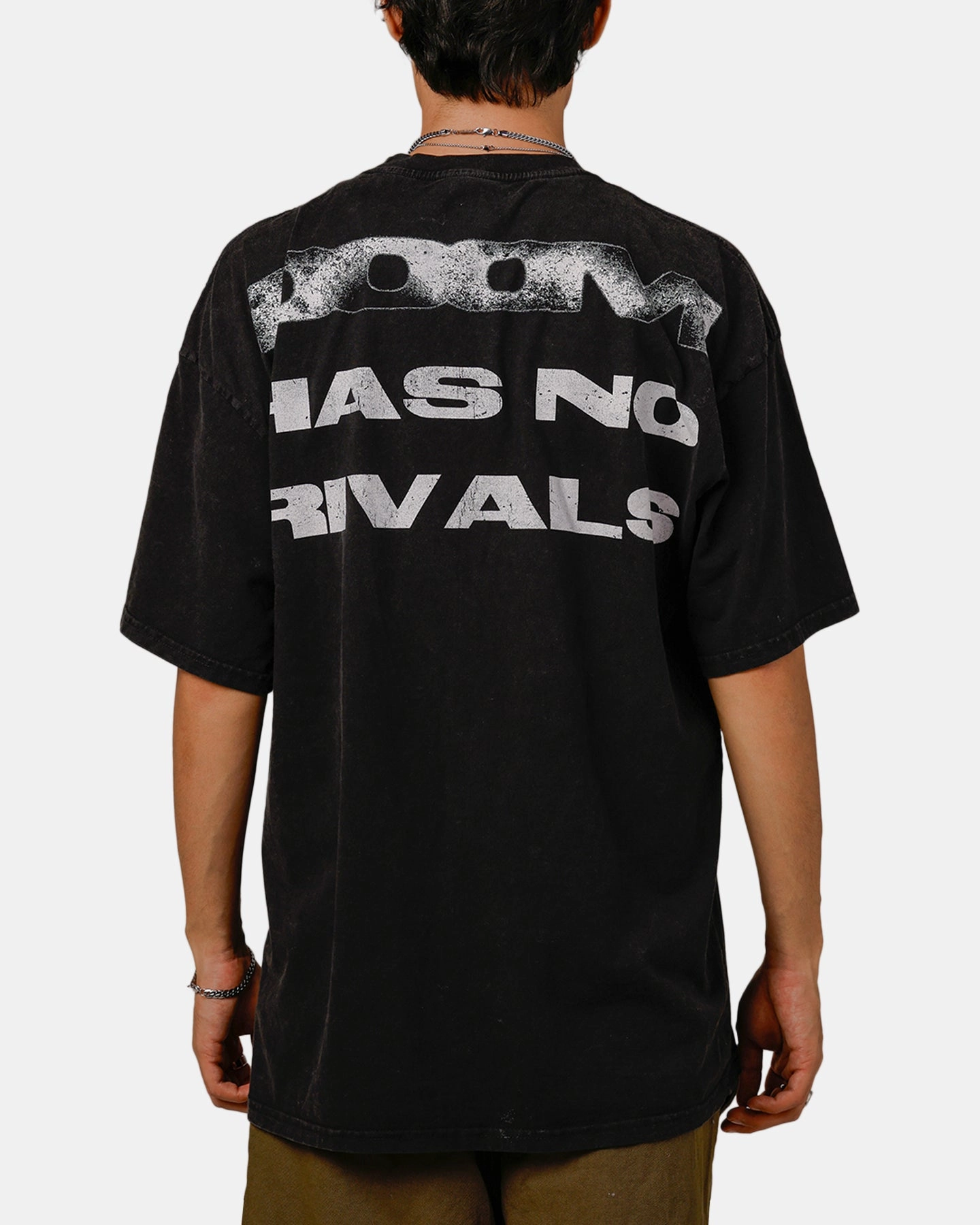 Stretchable Knit Comfy Fit Wear Goat Crew Marvel Doctor Doom No Rivals Vintage T-Shirt Black Acidwash