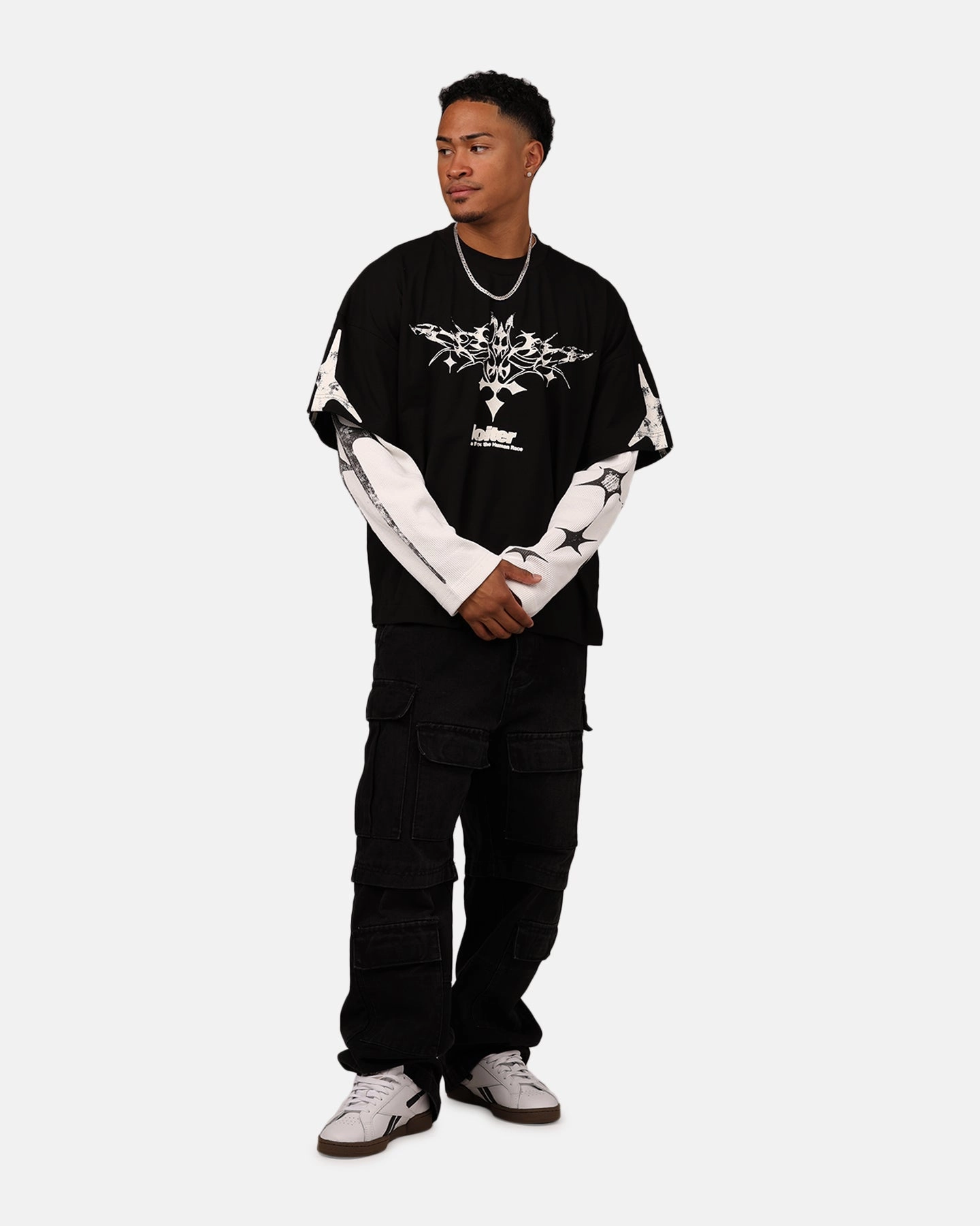 Weekend Smart Look Loiter Seek N Destroy Long Sleeve T-Shirt Vintage Black