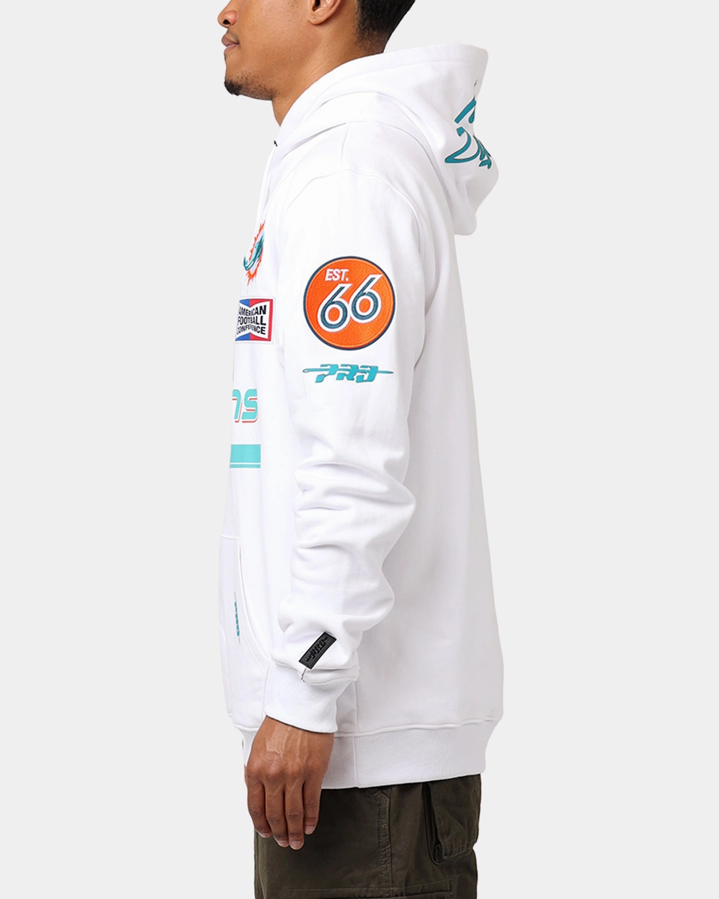 Emblem Pro Standard Miami Dolphins Fast Lane Hoodie White