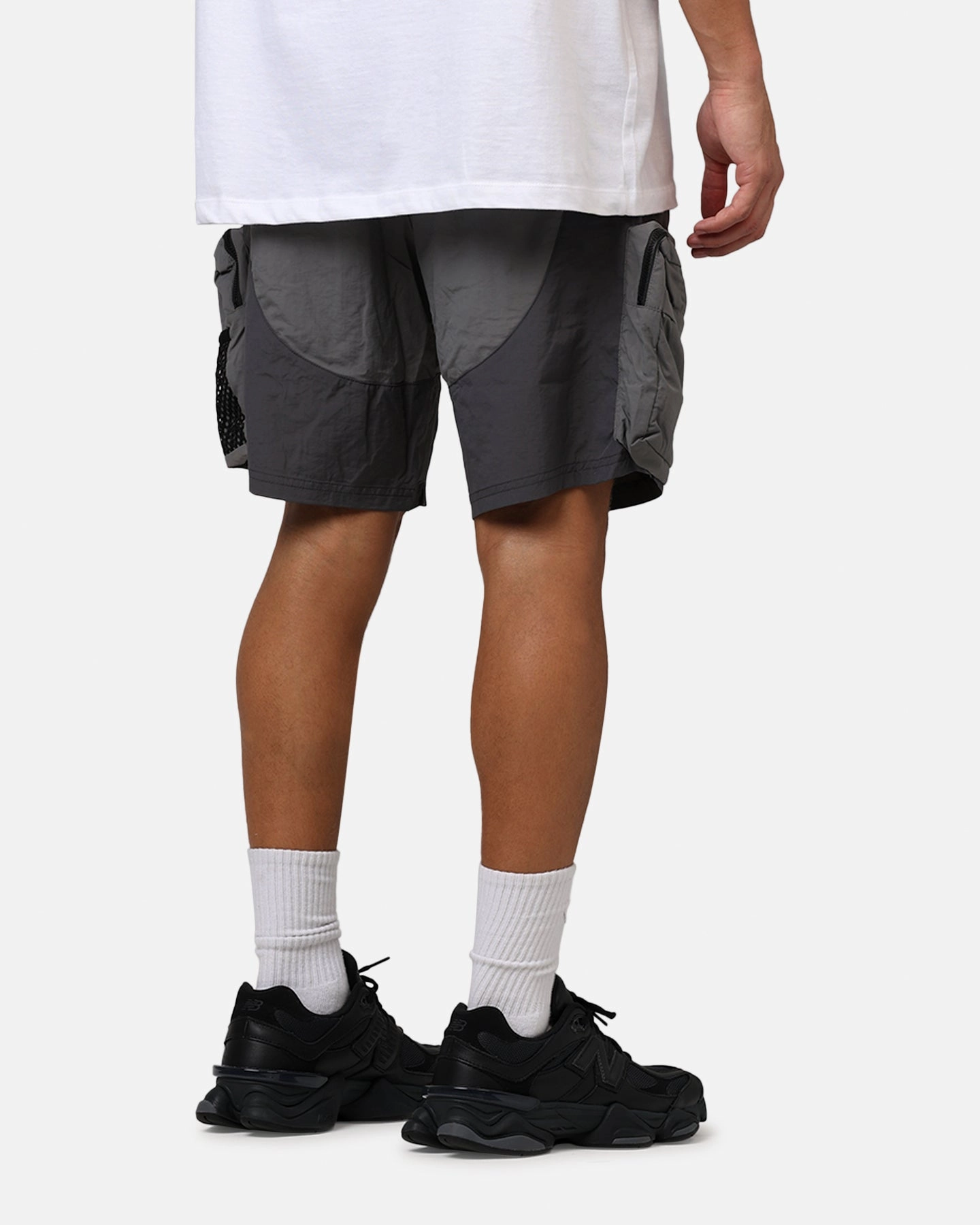 MNML Active Cargo Shorts Black Snag Free Fabric Technology