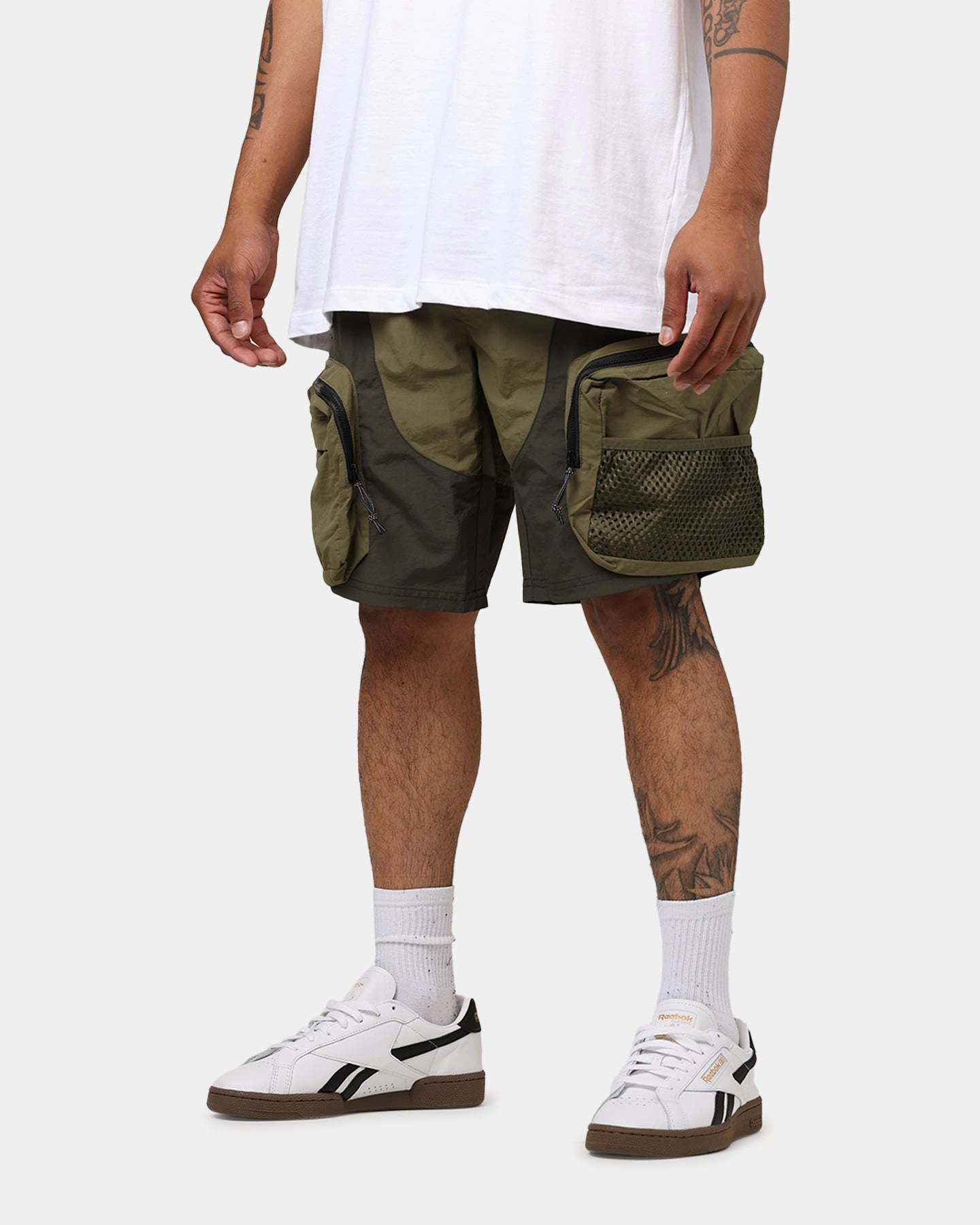 MNML Active Cargo Shorts Olive formal alternative Game Day