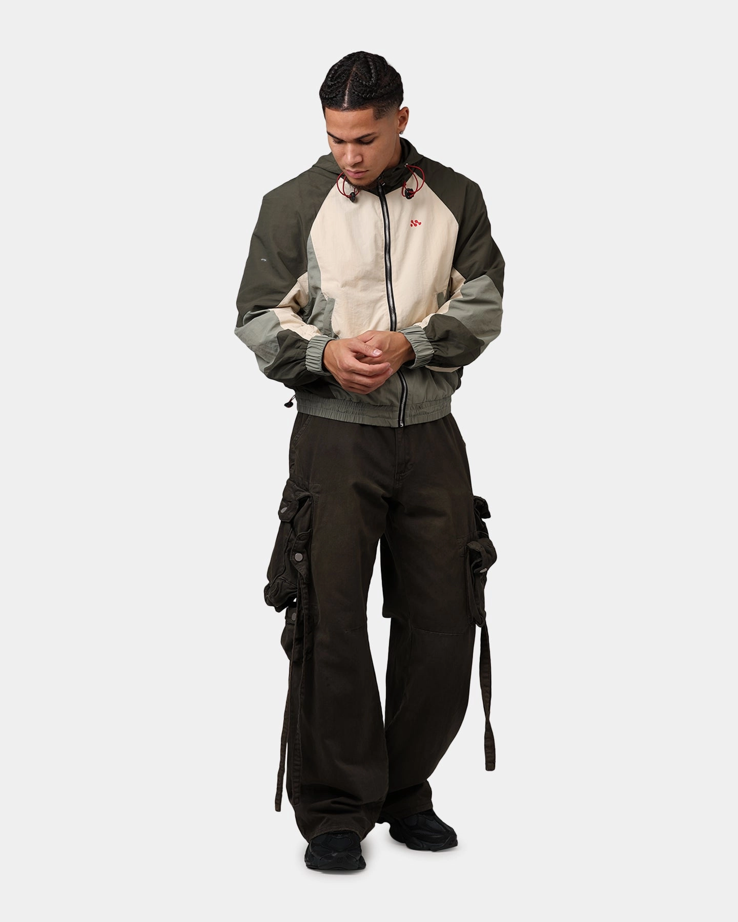 MNML Active Windbreaker Jacket Olive Fall Friendly indoor gathering