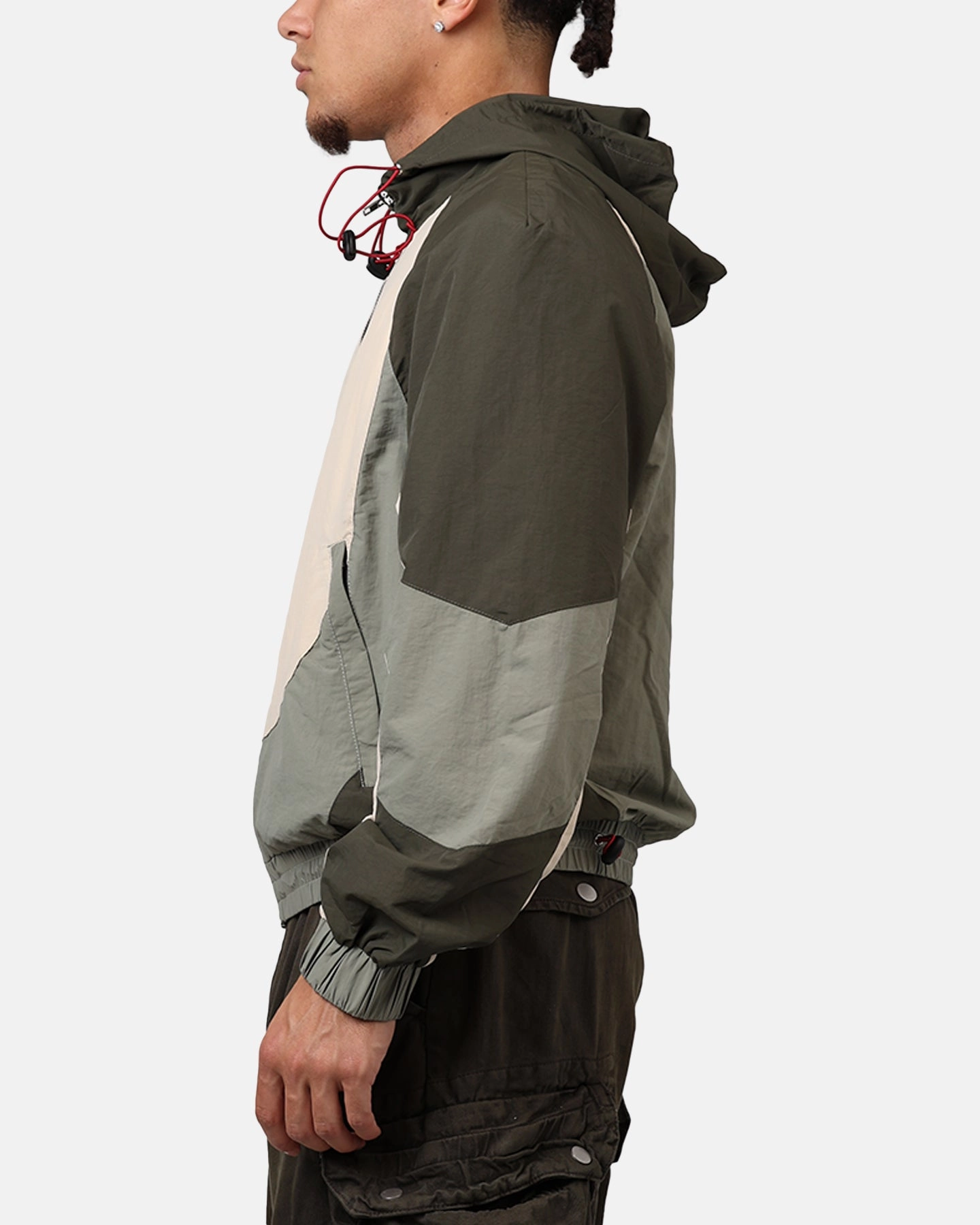 MNML Active Windbreaker Jacket Olive Water Resistant Shell