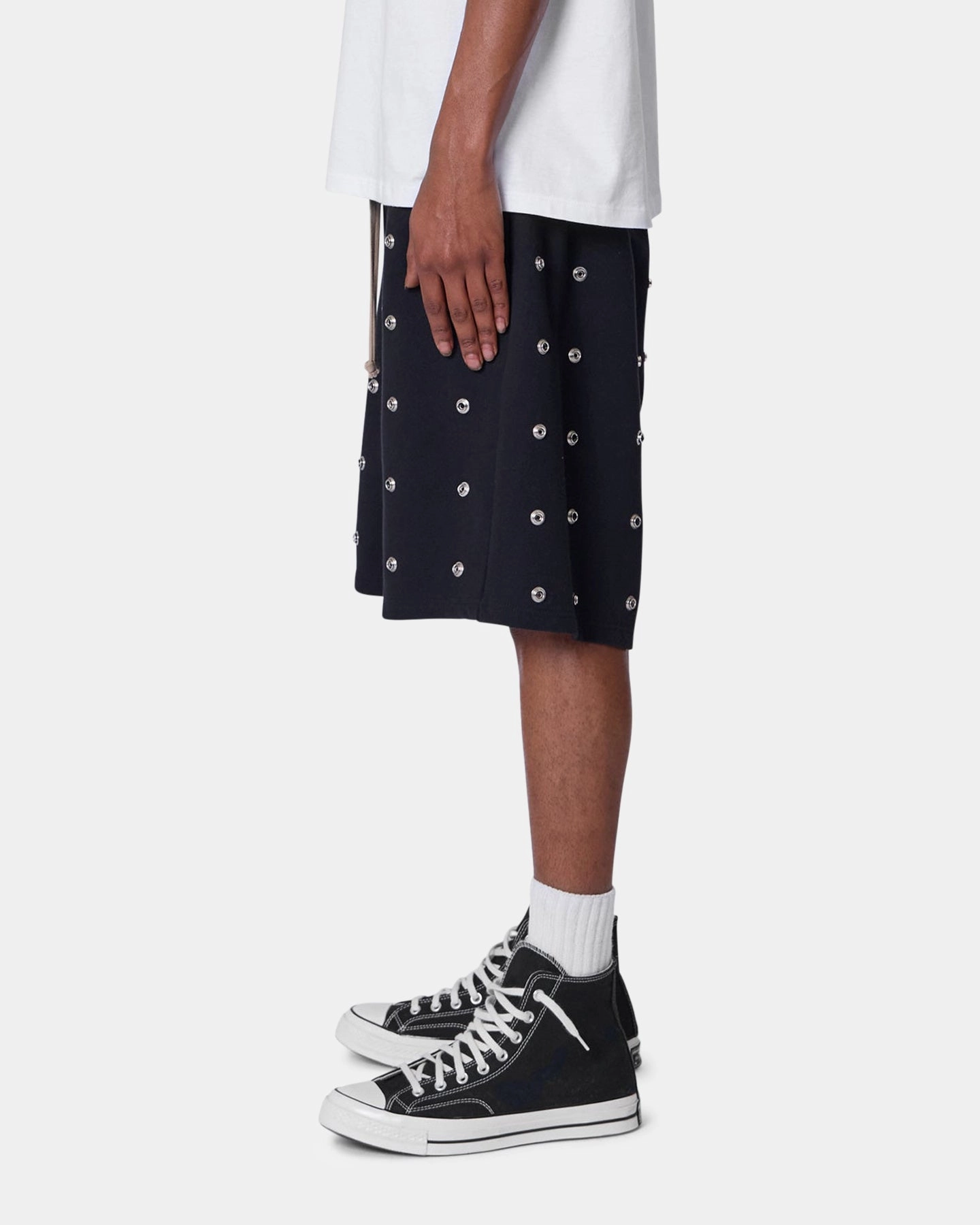 MNML All Over Button Shorts Black cargo style No Slip Grip