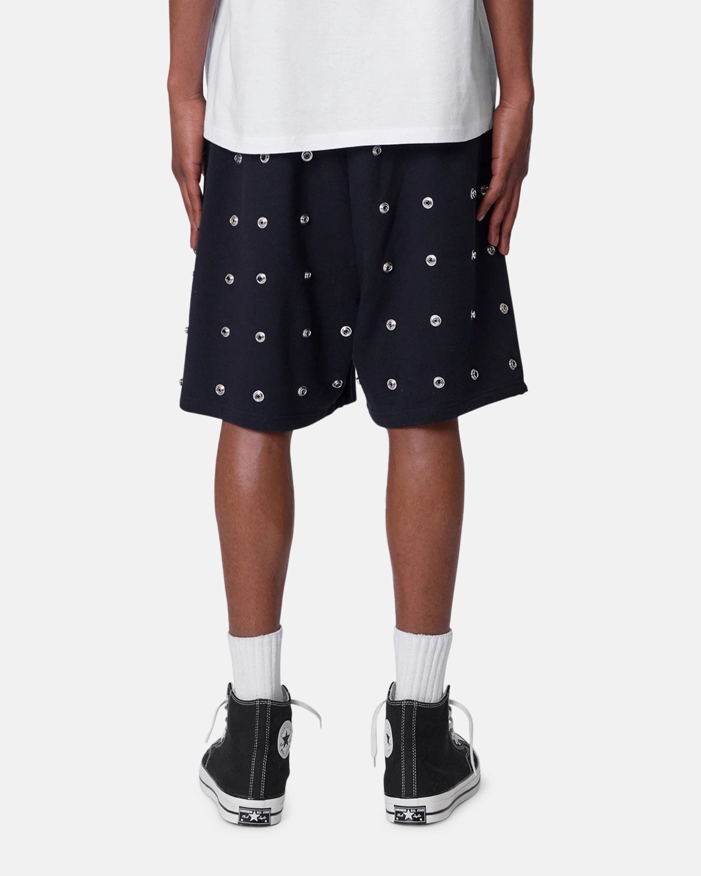 MNML All Over Button Shorts Black hang dry