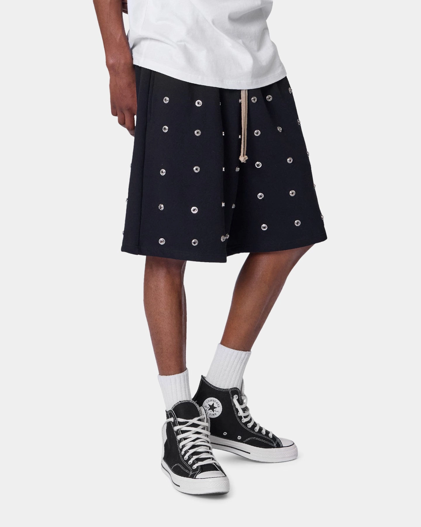 Day Trip Wear MNML All Over Button Shorts Black