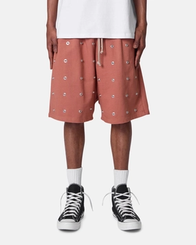MNML All Over Button Shorts Rust Secure Closure System