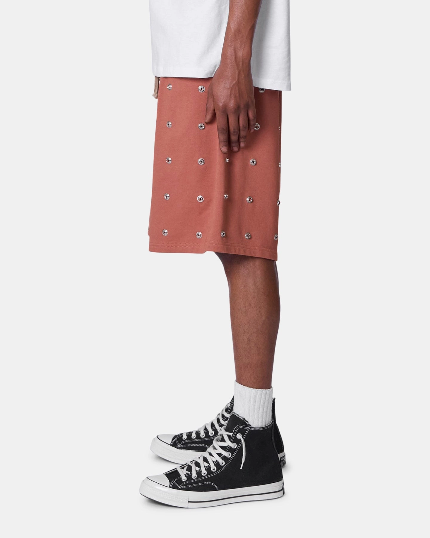 MNML All Over Button Shorts Rust Travel Style