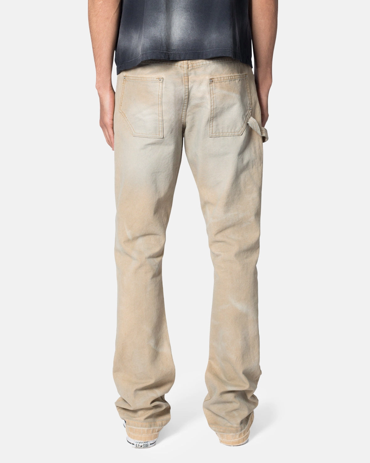 City Walk Comfy Weekend Getaway MNML B644 Flare Burnt Cowboy Denim Jeans Black/Brown