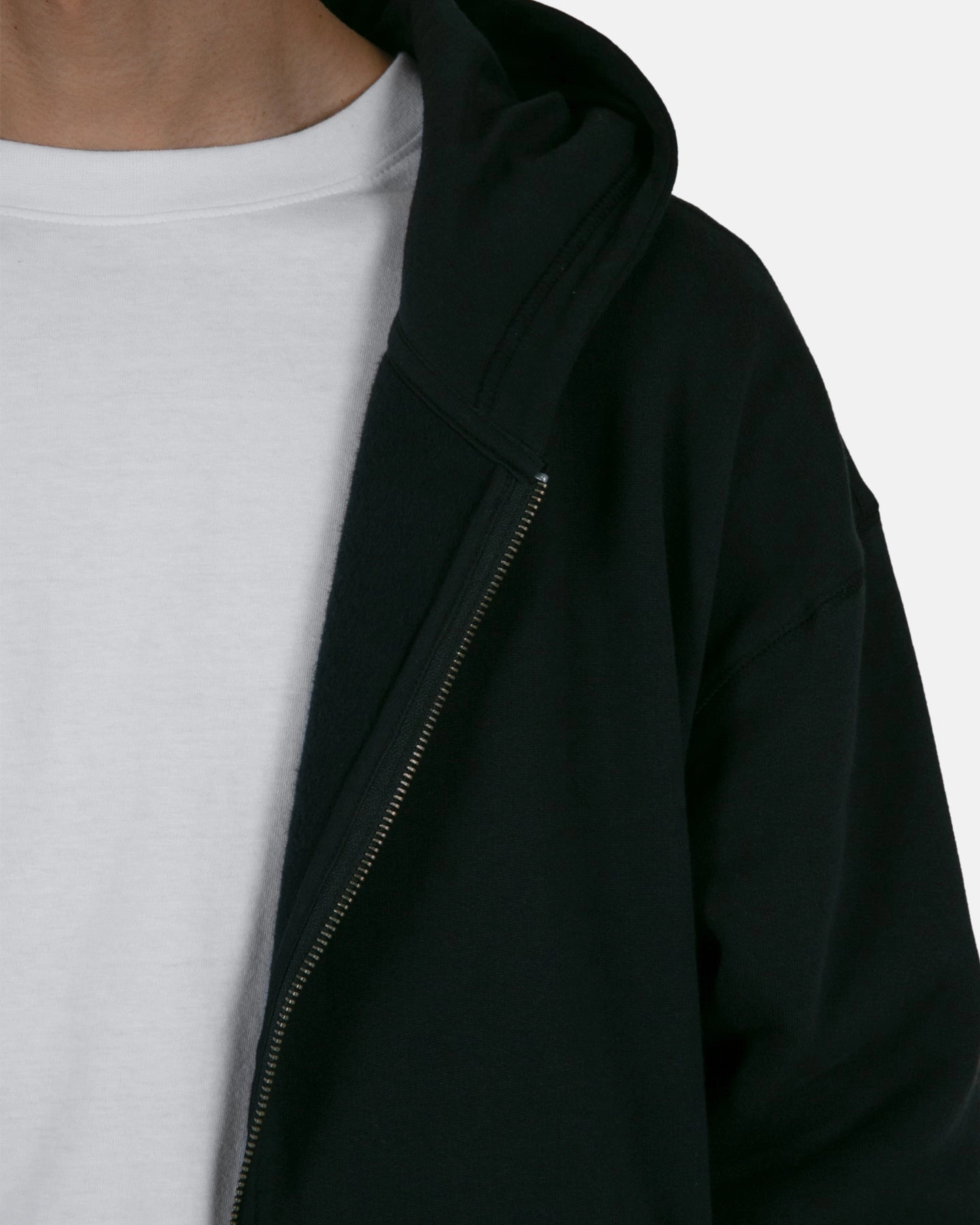 Ergonomic Paneling MNML Basic Zip Up Hoodie Black