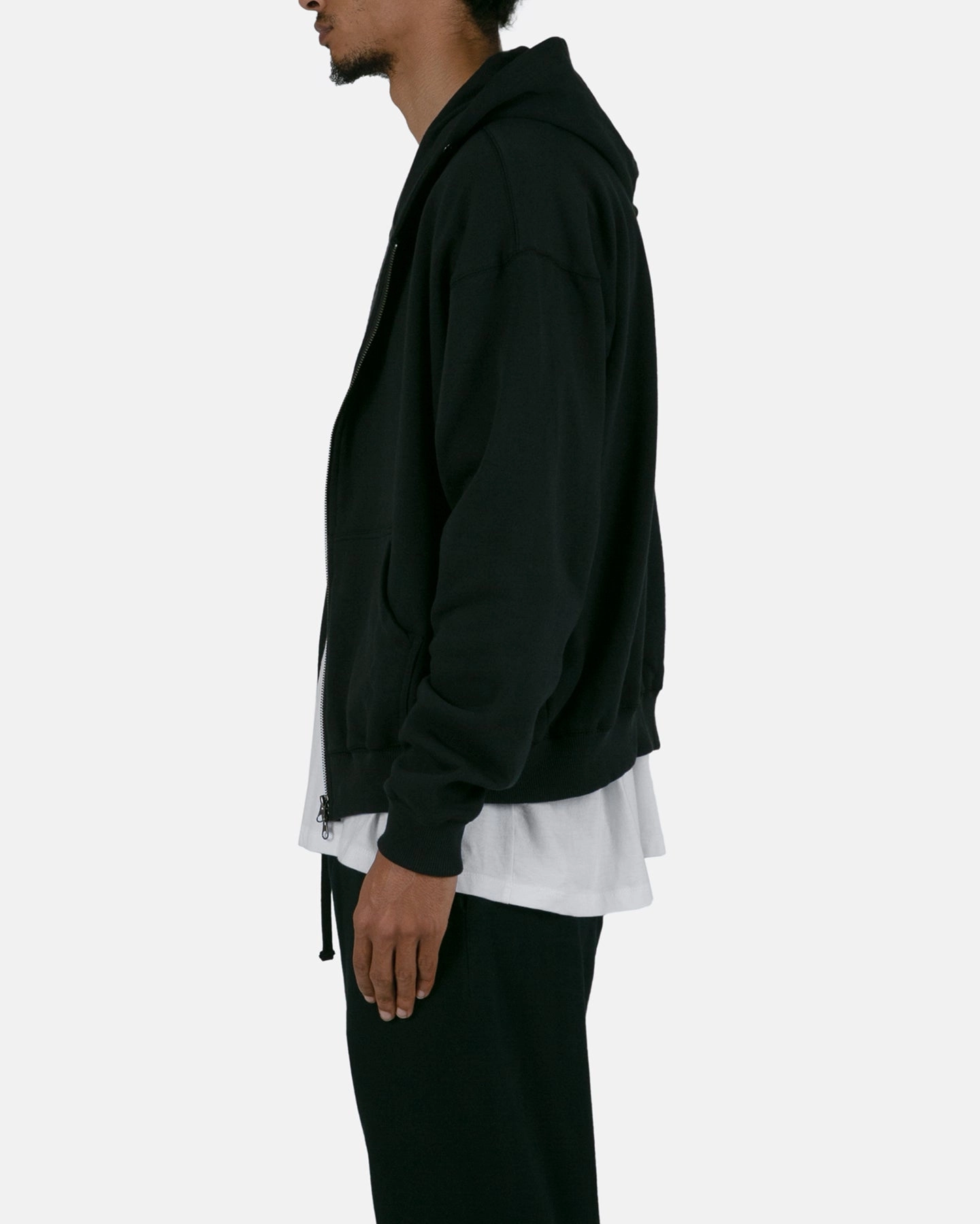 MNML Basic Zip Up Hoodie Black Outdoor Shield