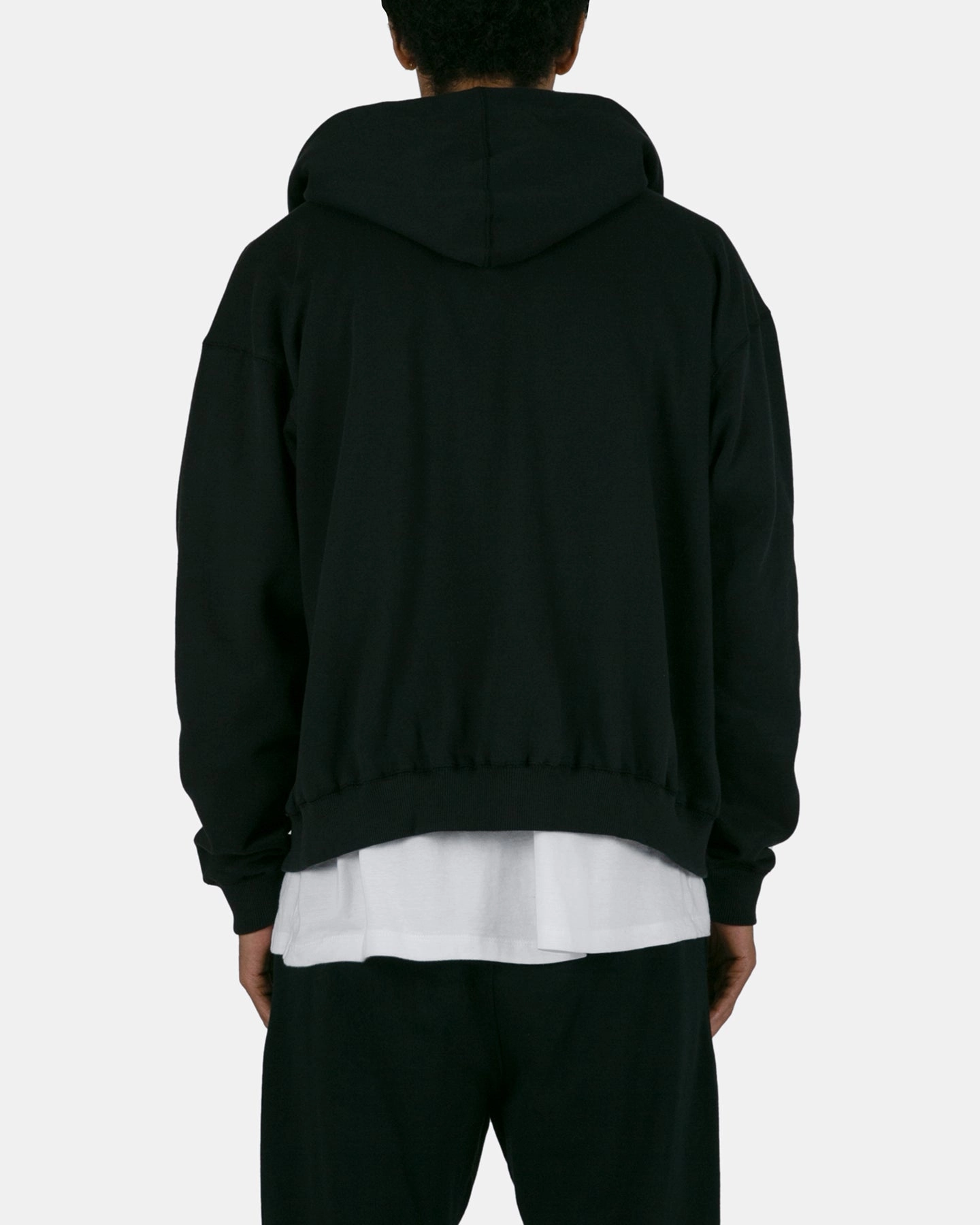 Elastic waist High Quality MNML Basic Zip Up Hoodie Black