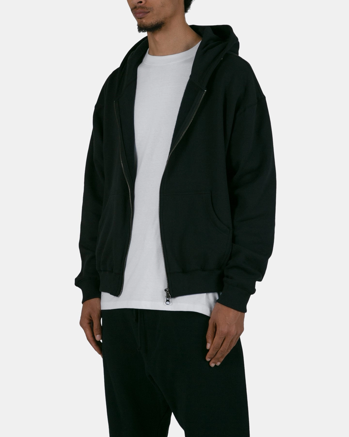 MNML Basic Zip Up Hoodie Black Belted