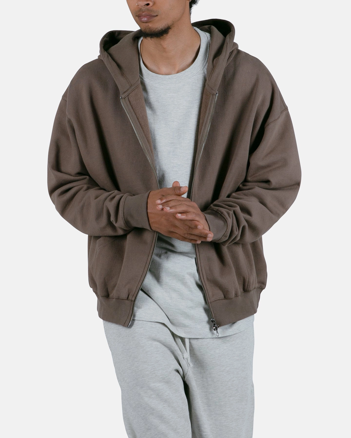 MNML Basic Zip Up Hoodie Brindle suitable for mountain hikes