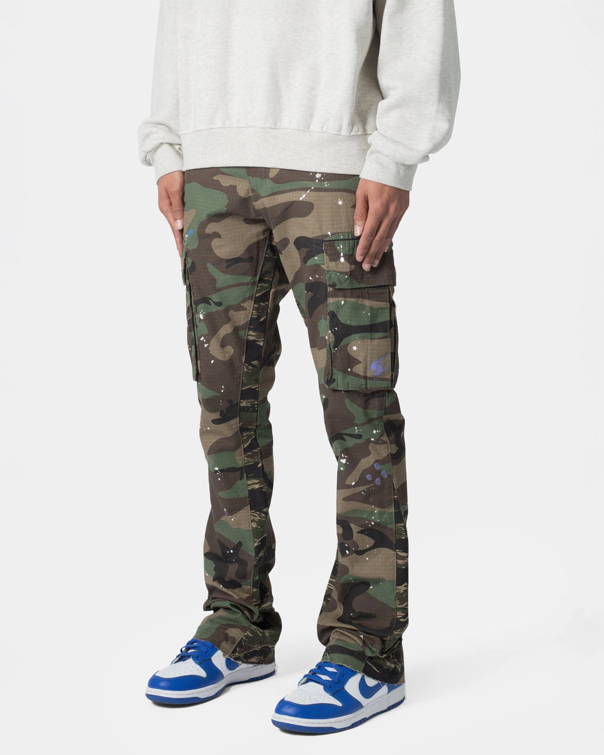 Fashionable Waist MNML Bootcut Cargo Pants Camo