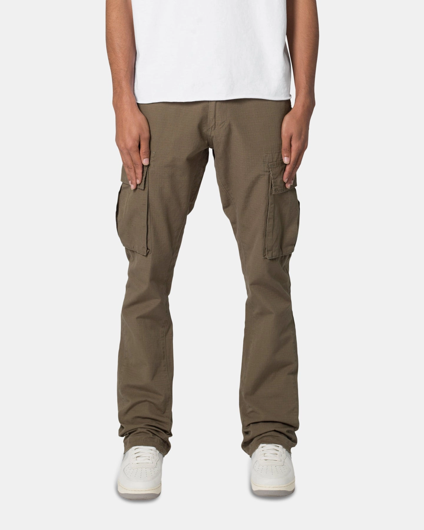 MNML Bootcut Cargo Pants Olive Timeless Look Quick Access Zippers