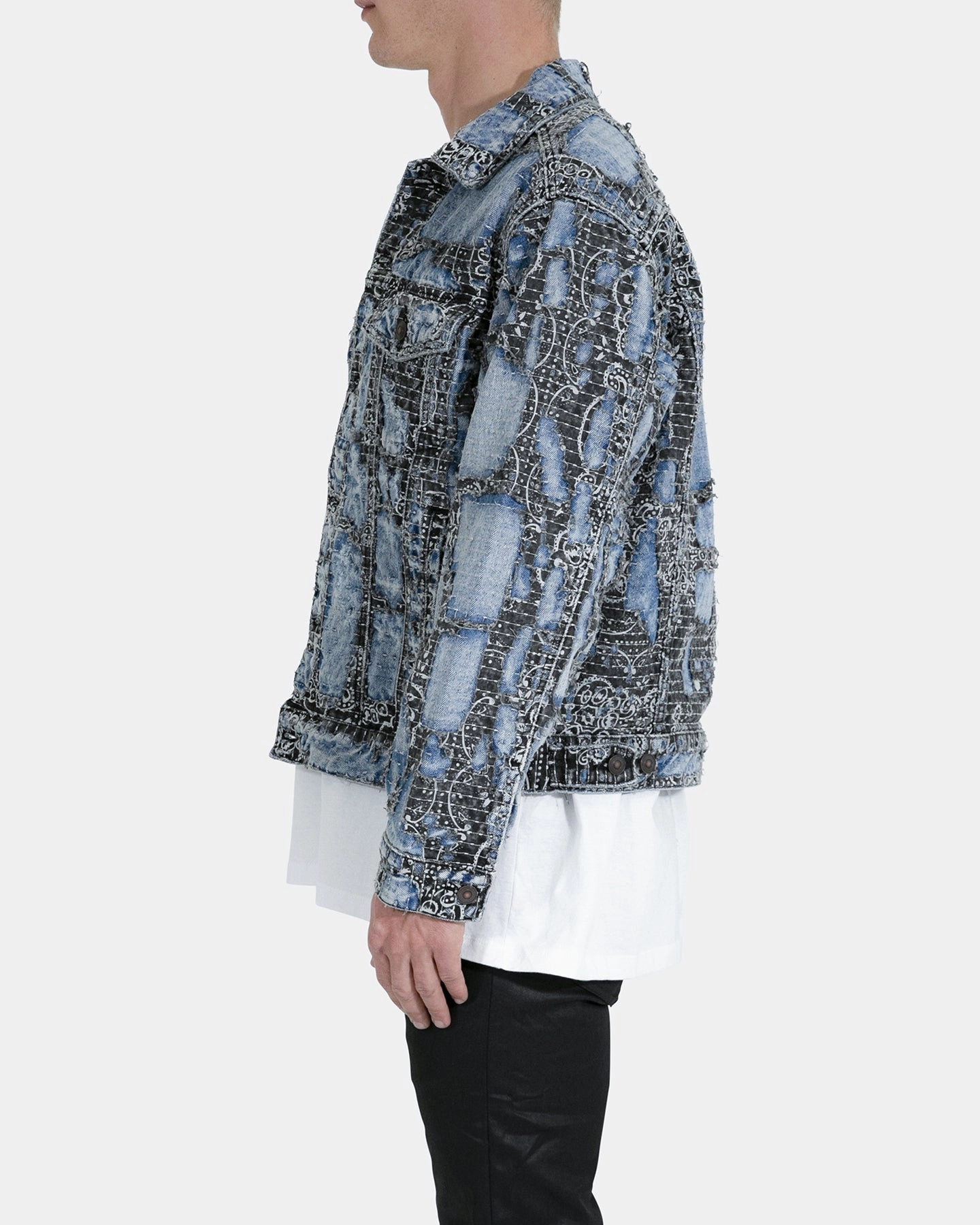 Brush MNML Boro Paisley Trucker Jacket Blue/Black