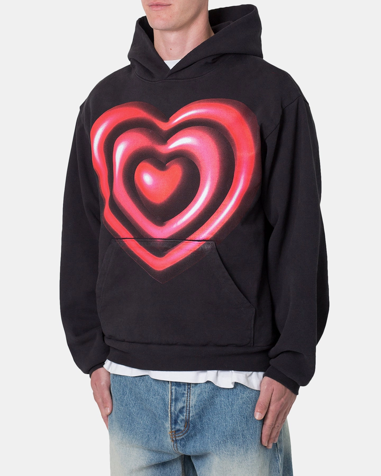 MNML Broken Heart Hoodie Off Black Slide