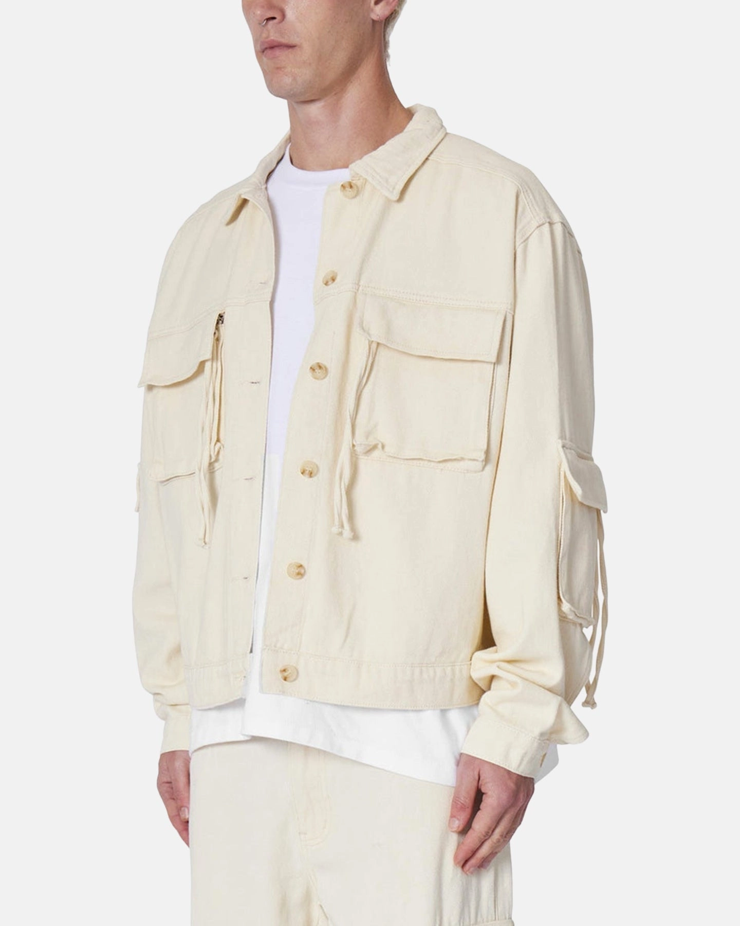 MNML Brushed Twill Cargo Jacket Khaki Empathy