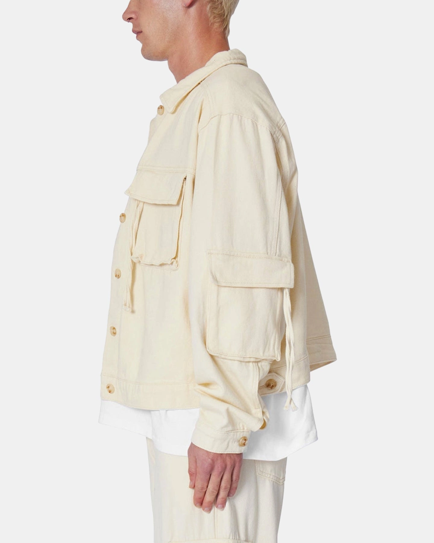 MNML Brushed Twill Cargo Jacket Khaki Trail Style