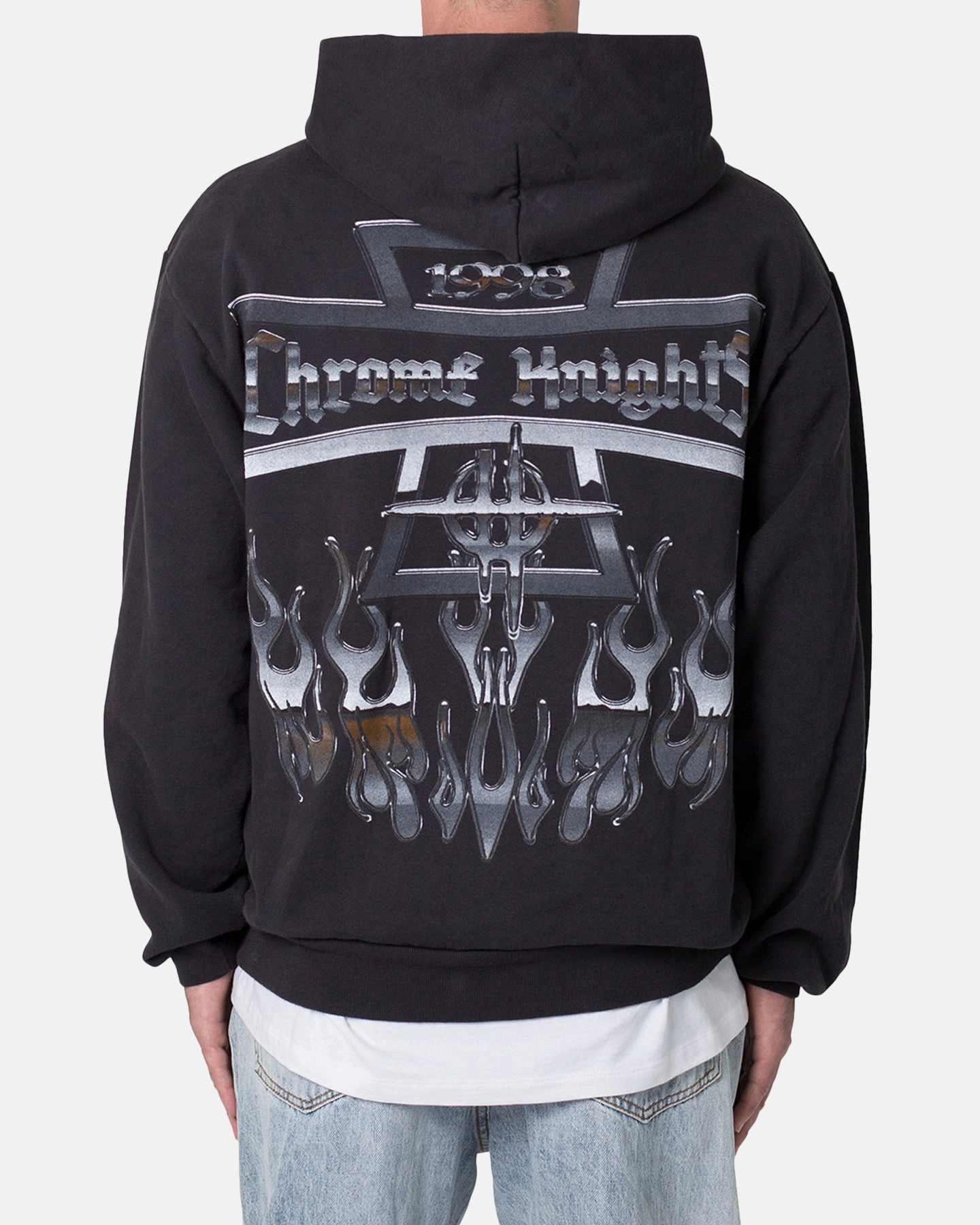 MNML Chrome Knights Hoodie Off Black Pullover moonlight