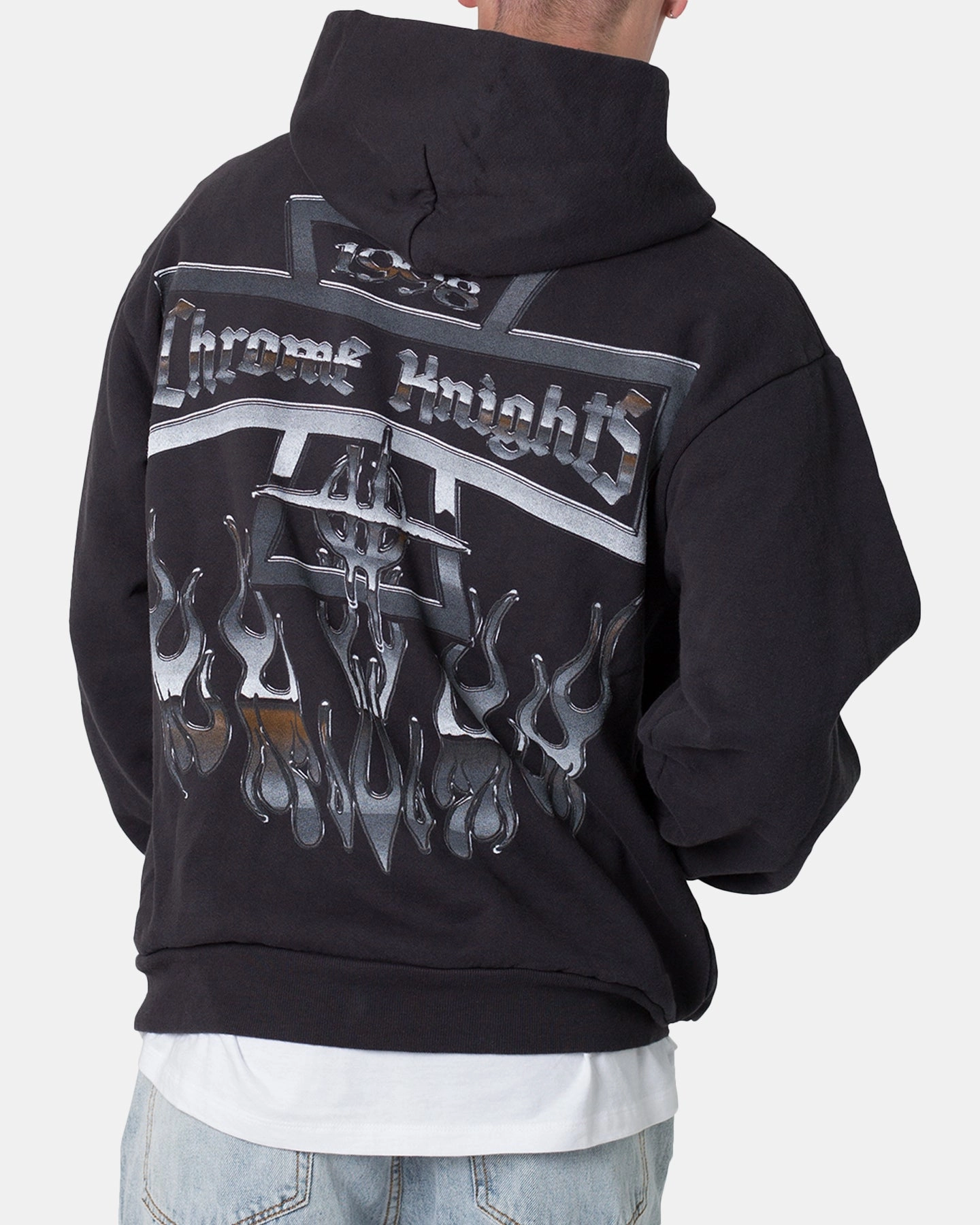 MNML Chrome Knights Hoodie Off Black Exclusive Help