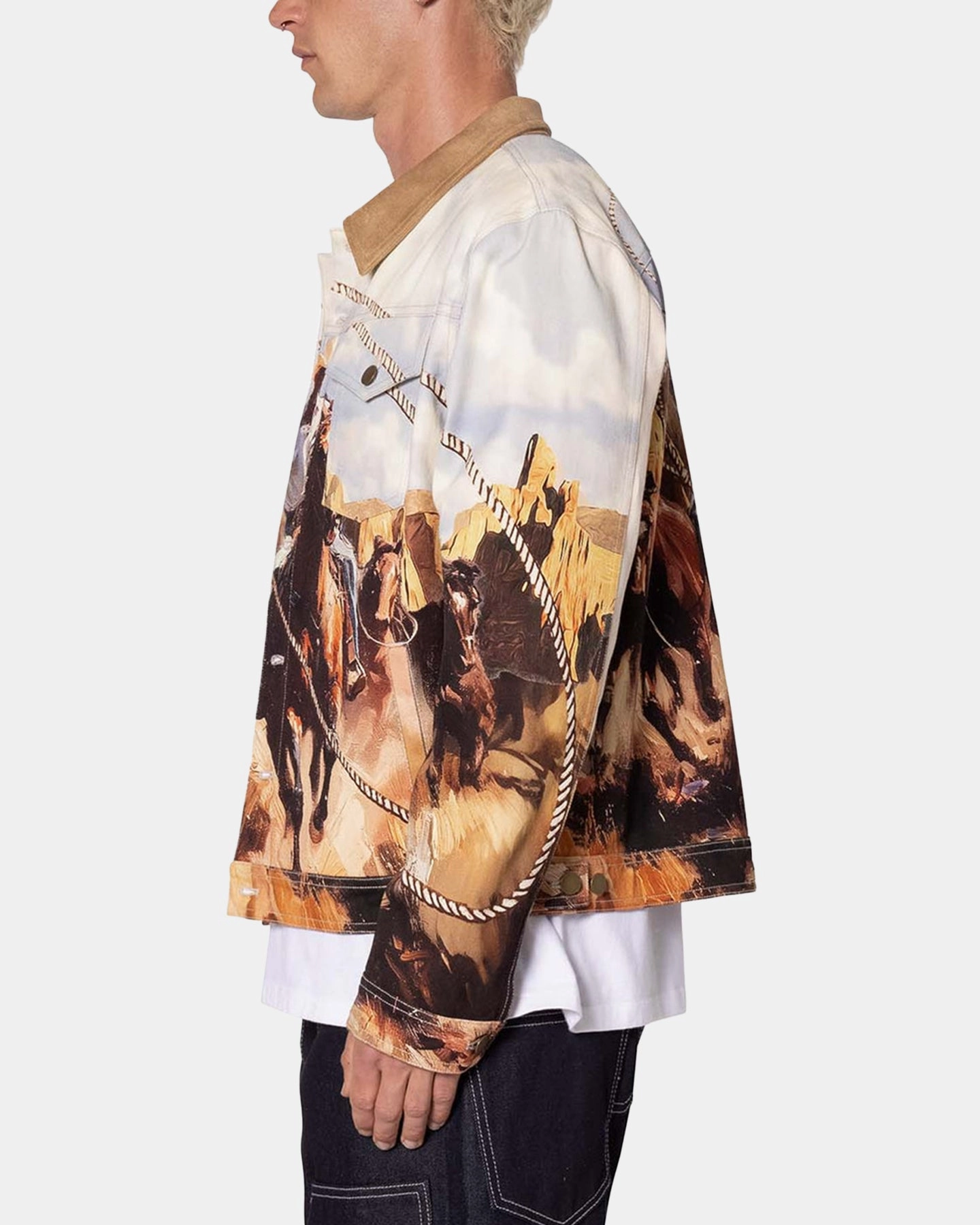 MNML Cowboy Print Trucker Jacket Multi Compete