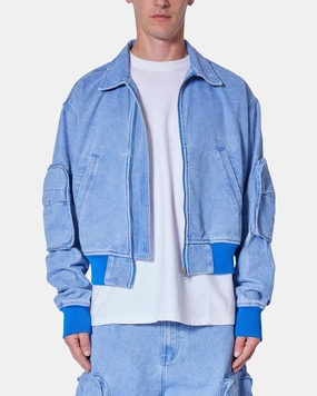 MNML Cropped Denim Jacket Blue suitable for gift giving Performance Outerwear