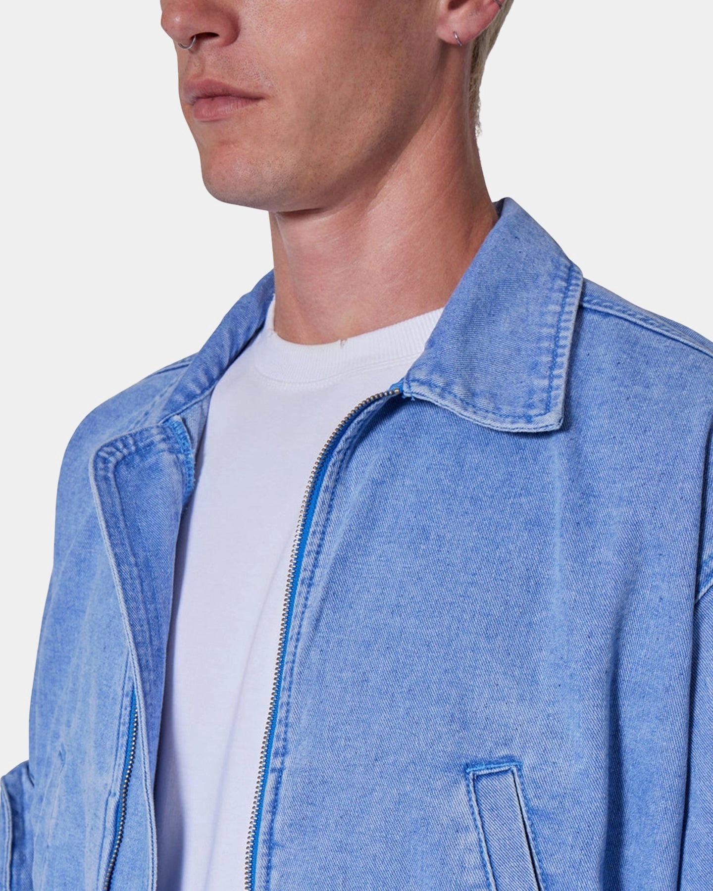 MNML Cropped Denim Jacket Blue Procedure