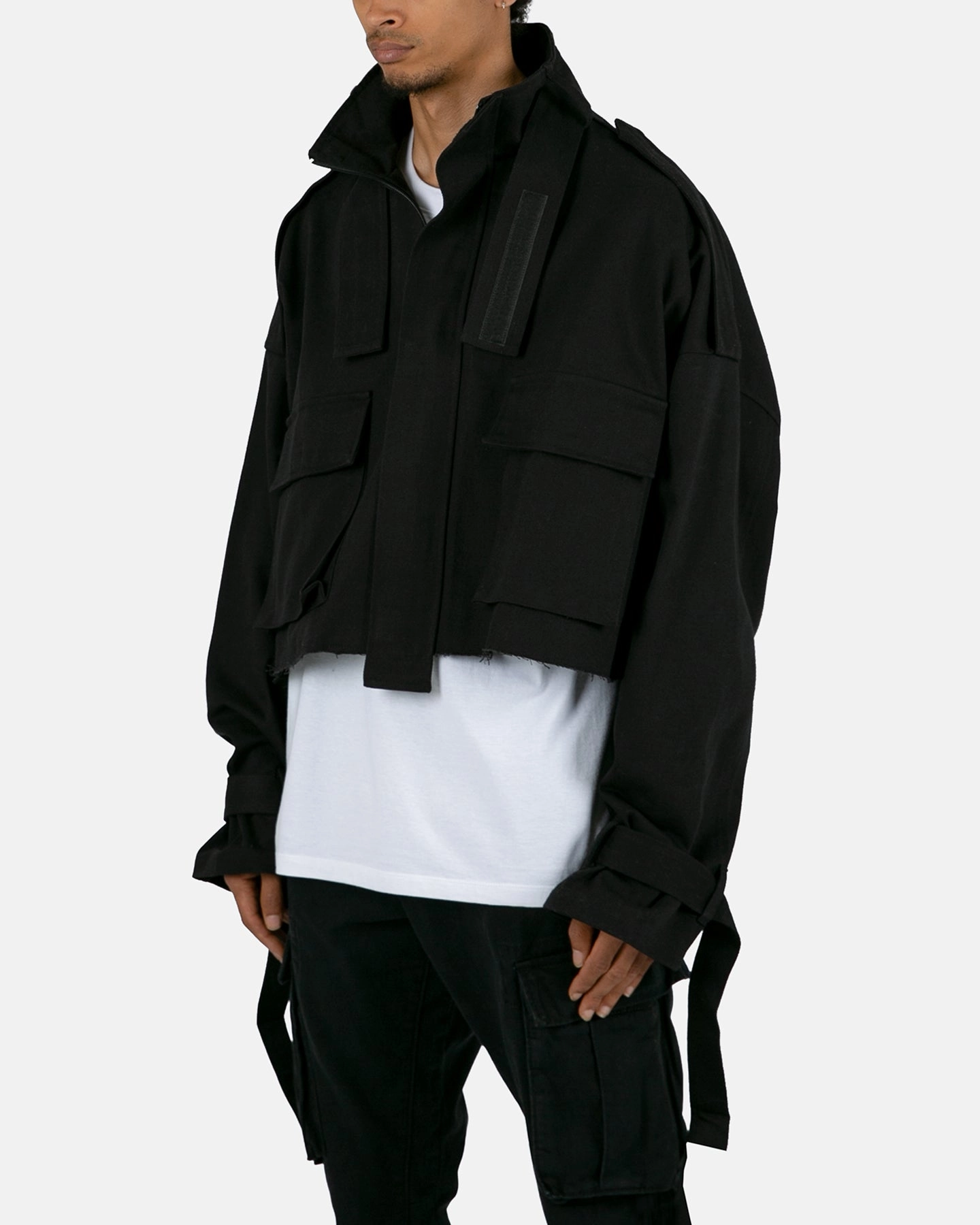 Windproof Outer Layer MNML Cropped M65 Jacket Black