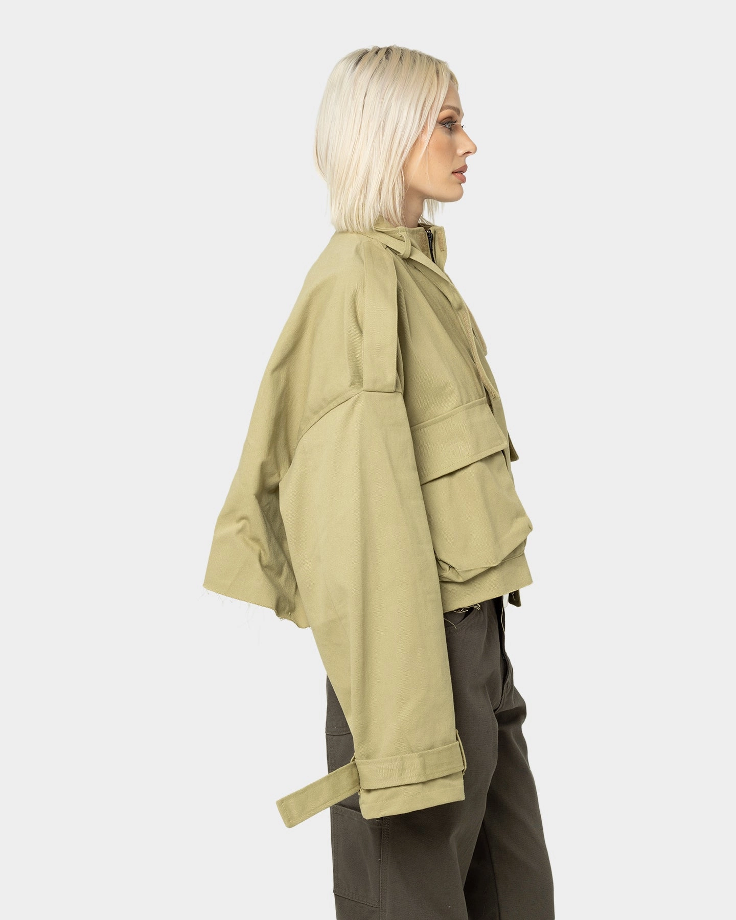 summer season Outdoor Style MNML Cropped M65 Jacket Khaki