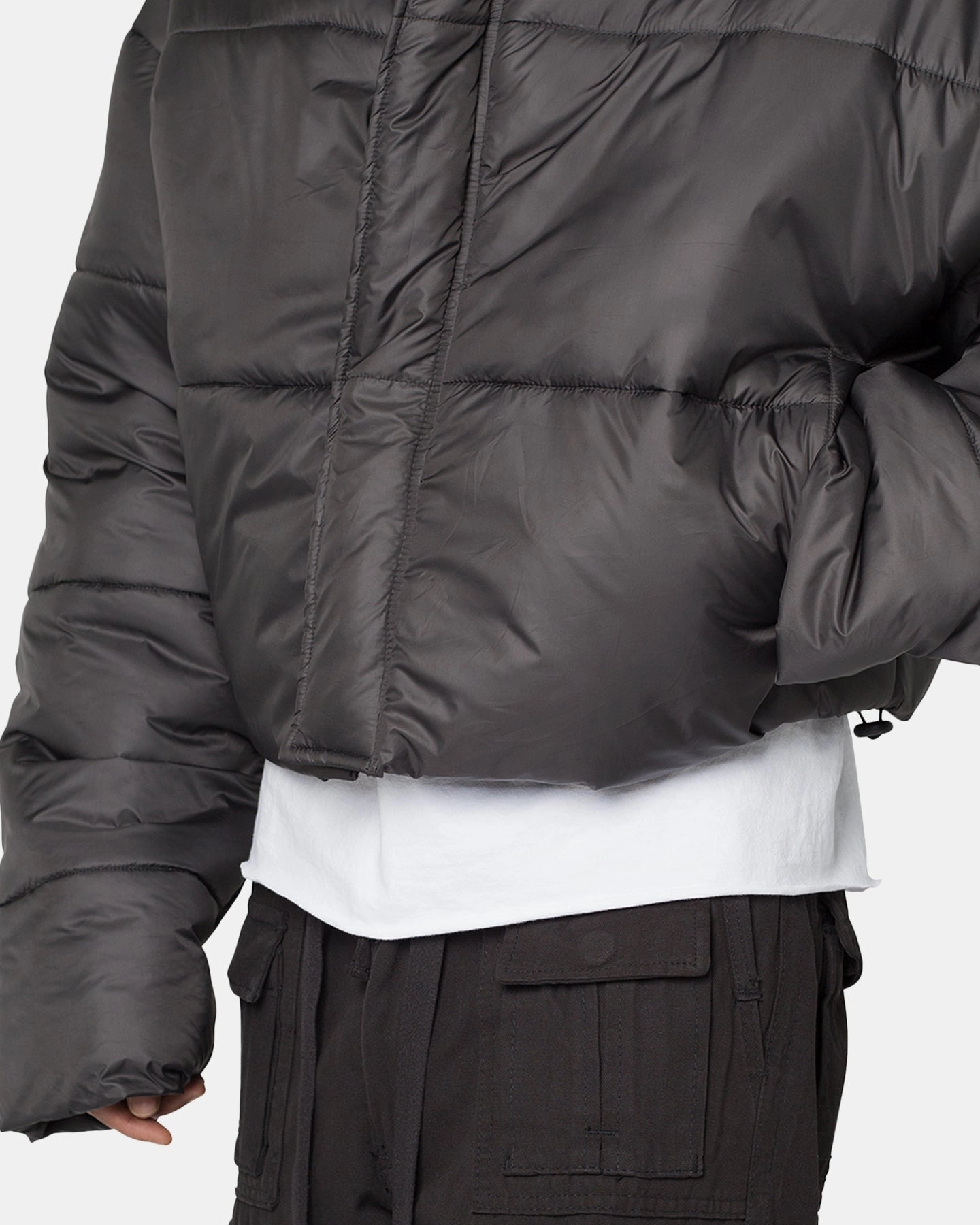 Stretchy MNML Cropped Puffer II Jacket Black