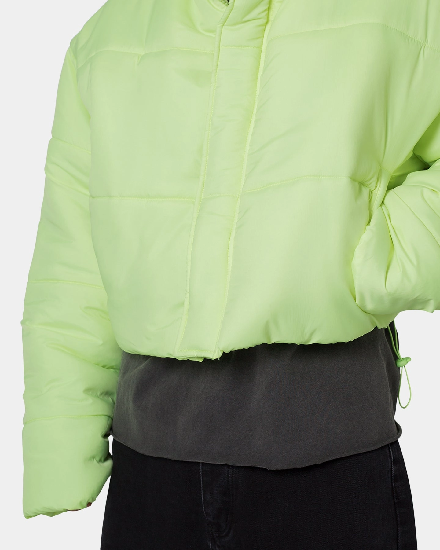 Sporty Shield aesthetically pleasing MNML Cropped Puffer II Jacket Green