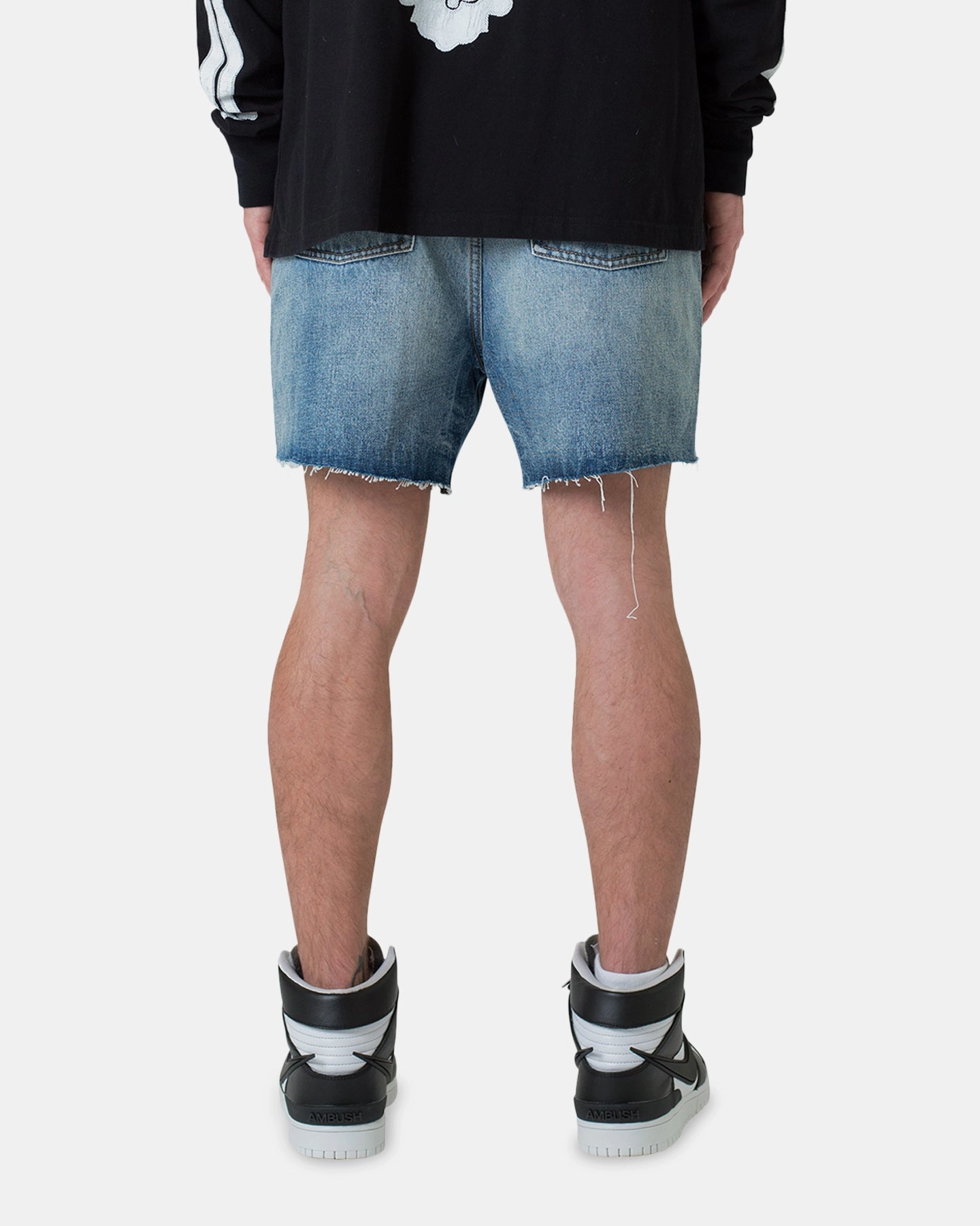 Breathable Liner beachy vibe MNML Cut Off Denim Shorts Blue