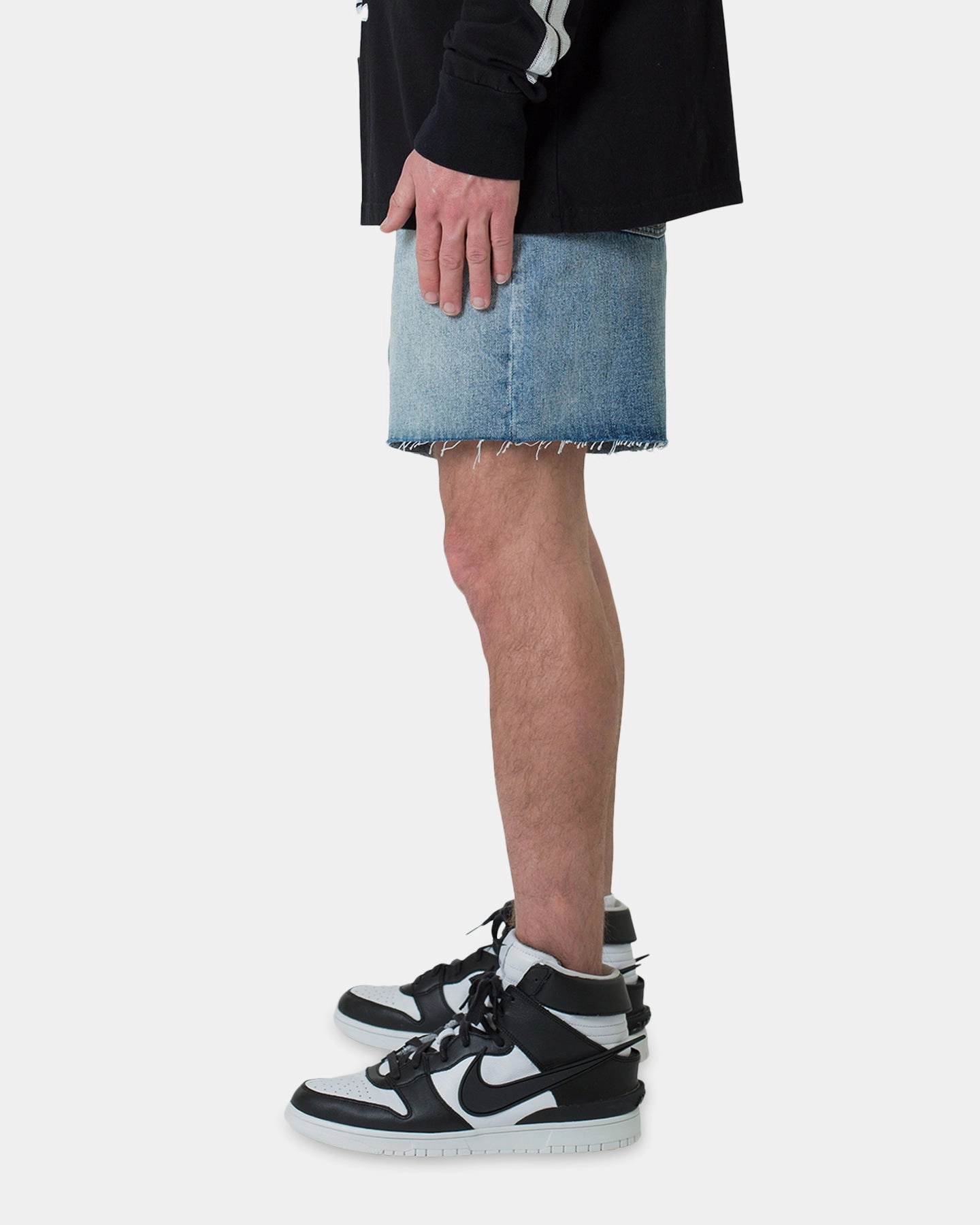 Stain Release Finish MNML Cut Off Denim Shorts Blue