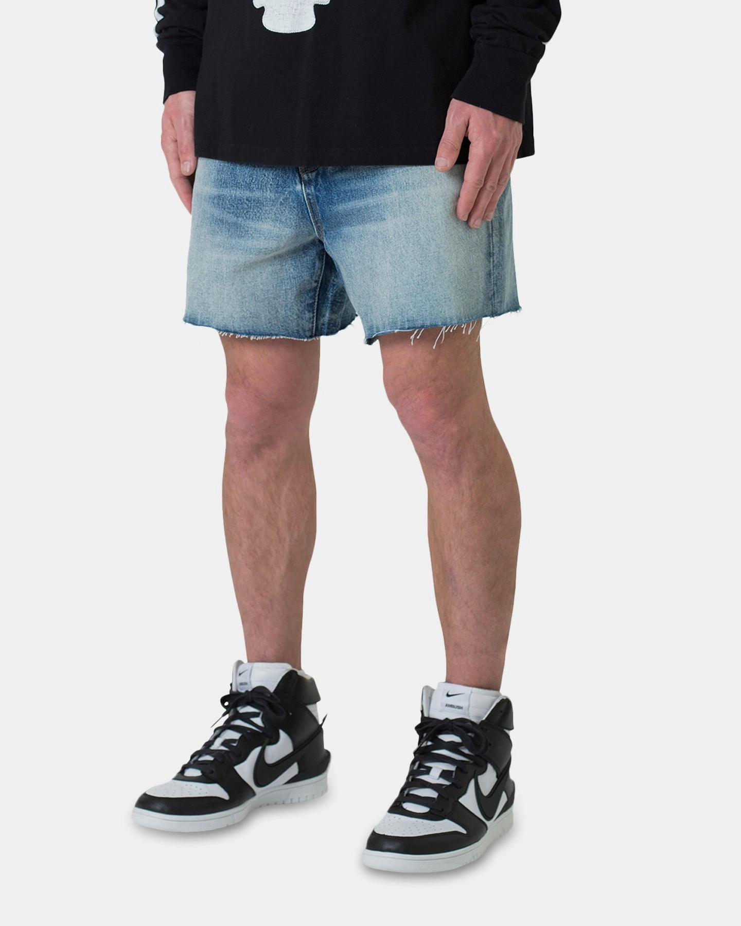 MNML Cut Off Denim Shorts Blue Swimwear