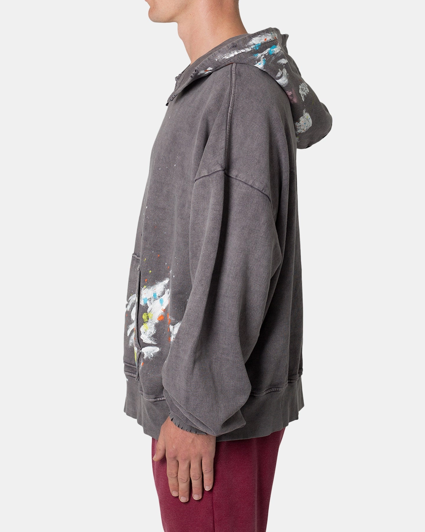 MNML Destroyed Painter Hoodie Charcoal Grey All Weather Performance