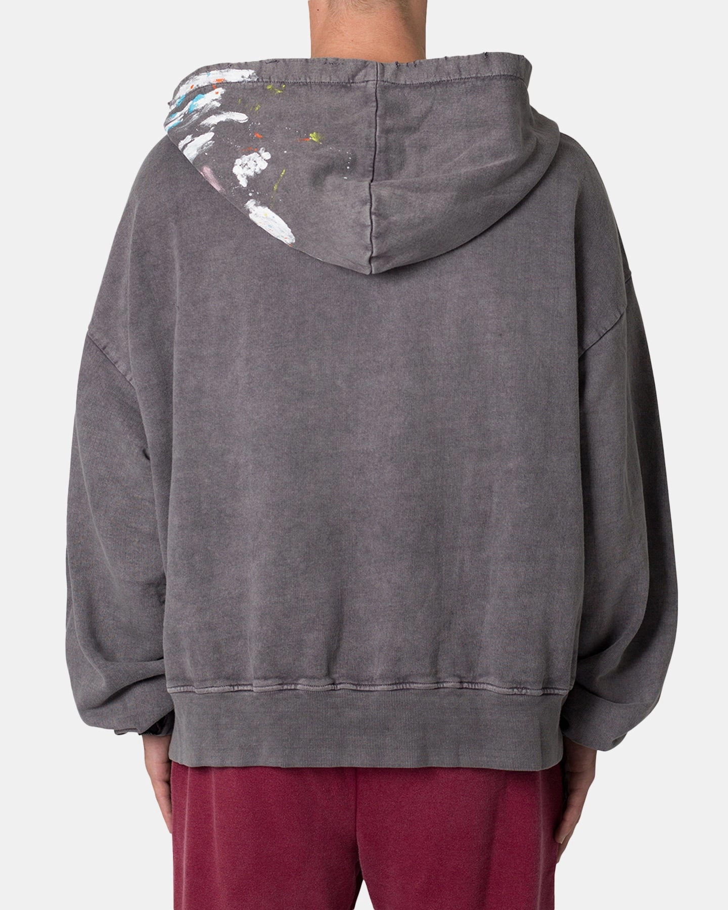 MNML Destroyed Painter Hoodie Charcoal Grey Stylish Paper